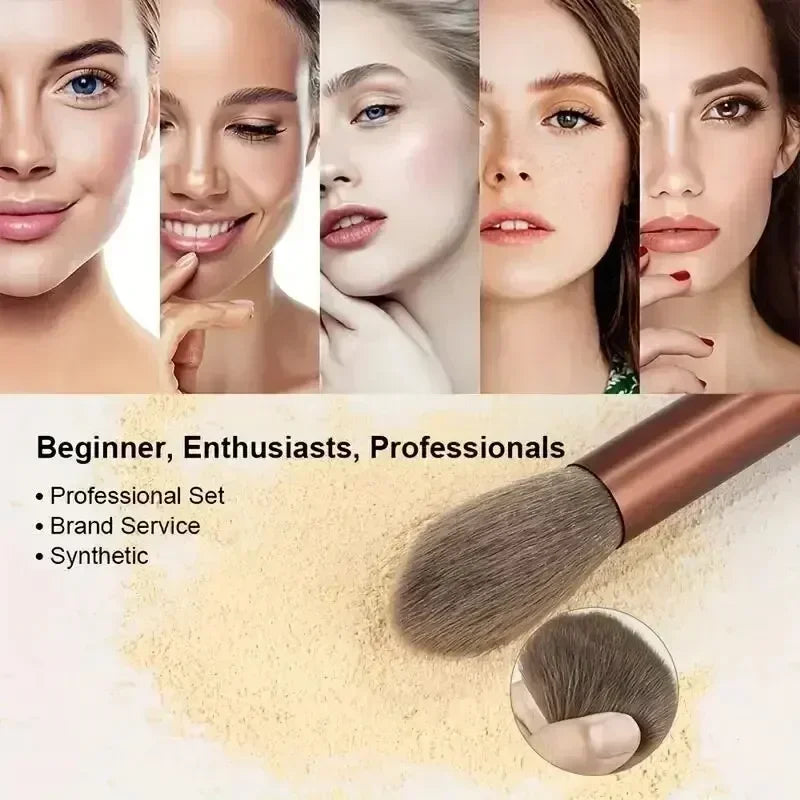 Professional Makeup Brush Set - Soft Fluffy Kabuki & Blending Brushes for Foundation, Powder, Eyeshadow | Beauty Tools Kit